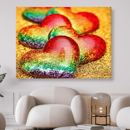 Herzen in Regenbogenfarben | Diamond Painting - Kreativsein.shop