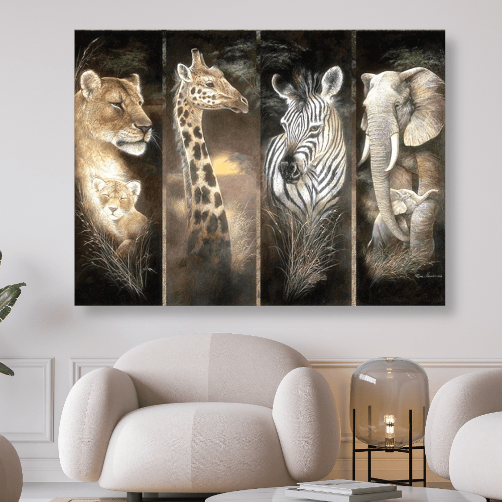 Löwe, Giraffe, Zebra, Elefant | Diamond Painting - Kreativsein.shop