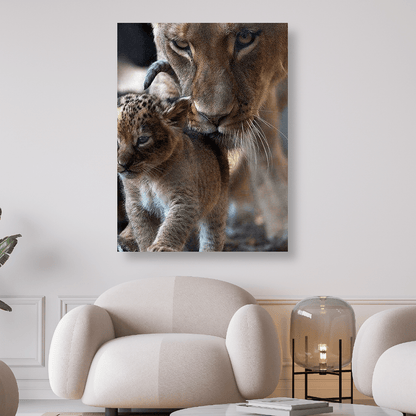 Löwenjunges mit Mutter | Diamond Painting - Kreativsein.shop