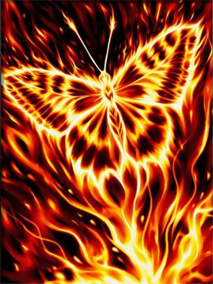 Ein Schmetterling in Feuer und Flammen | Diamond Painting - Kreativsein.shop