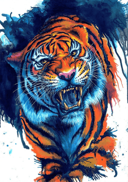 Tiger in Angriffsstellung | Diamond Painting - Kreativsein.shop