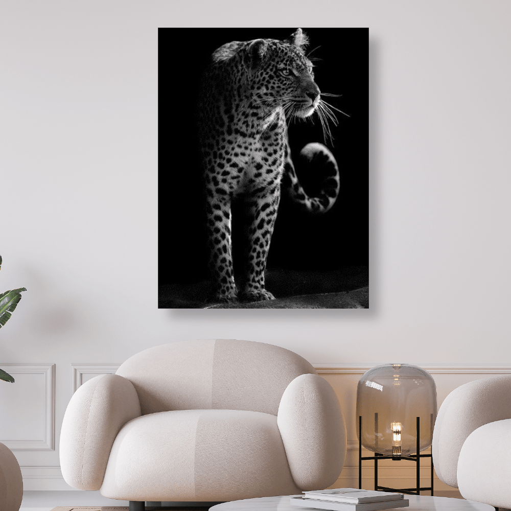 Leopard in schwarz weiss | Diamond Painting - Kreativsein.shop