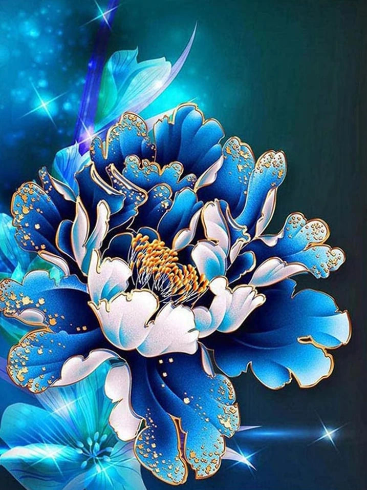 Magische blaue Blüte - Voll AB Diamond Painting Kreativ sein Shop