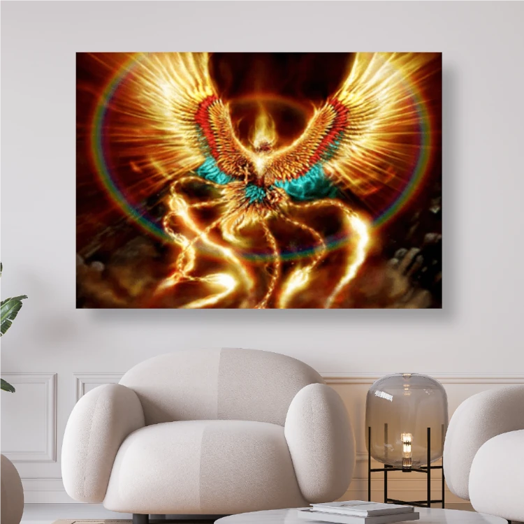 Phoenix in Gold Feuervogel - Diamond Painting Kreativsein.shop