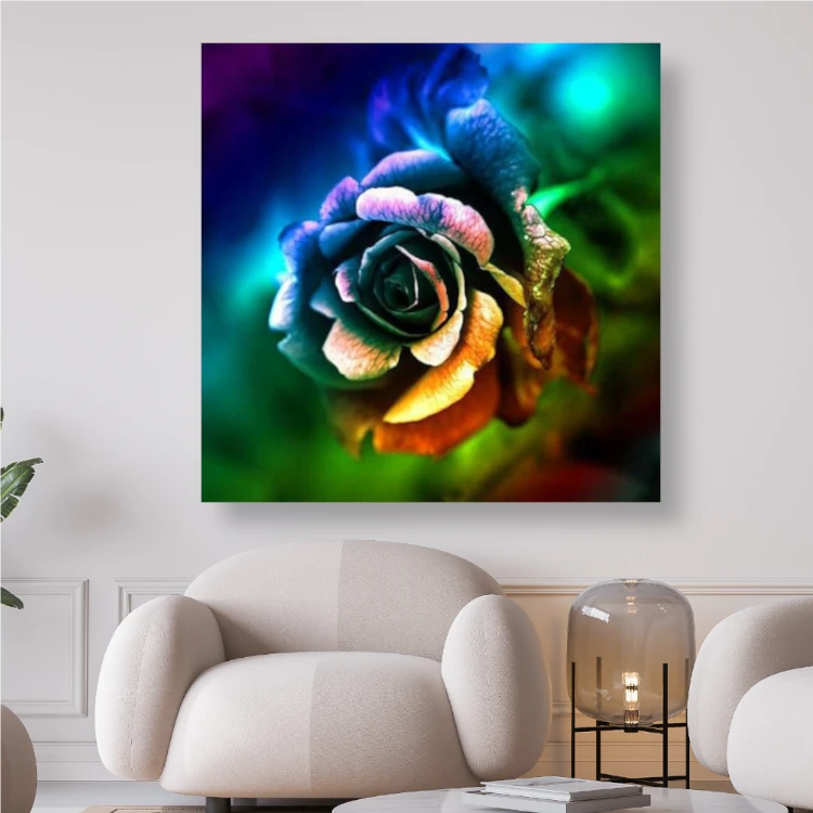 Rose mit bunten Blütenblättern - Diamond Painting Kreativsein shop