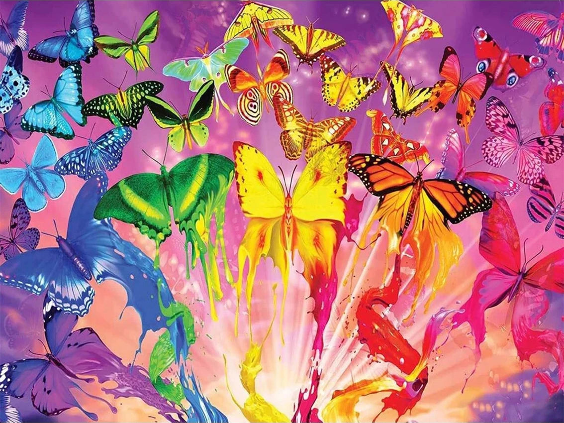 Schmetterlings Regenbogen - Voll AB Diamond Painting kreativ sein shop