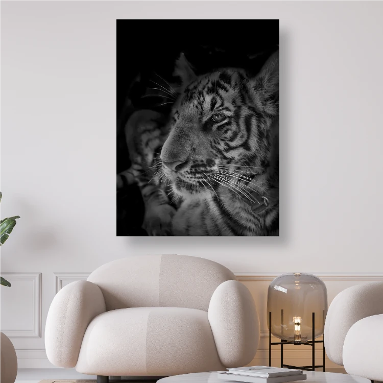 Tiger in schwarz weiss - Diamond Painting Kreativsein.shop
