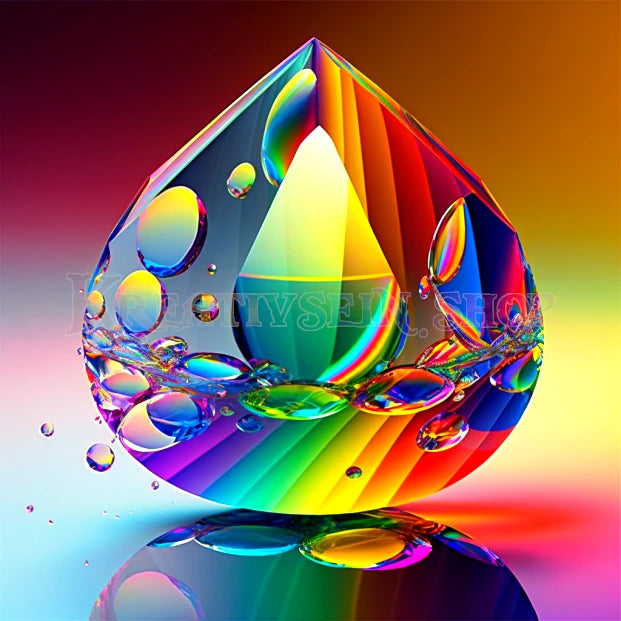 Wassertropfen in Regenbogenfarben - Diamond Painting kreativ sein shop deutschland